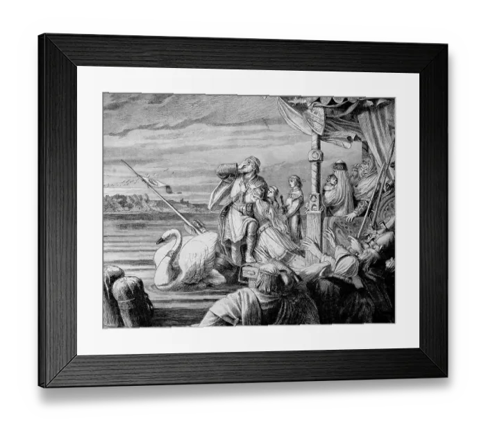 Framed Print : Lohengrin is a character in German Arthurian literature