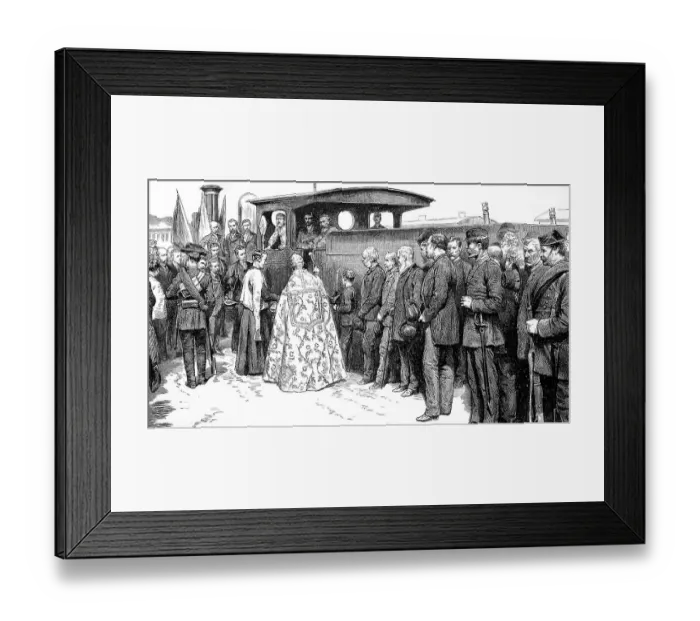 Framed Print : Blessing of a railway train at the opening of a new railway line in Spain