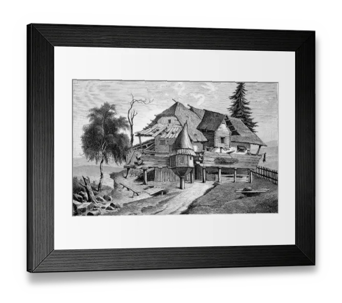 Framed Print : Muslim farm in Dolni Skopje c. 1860