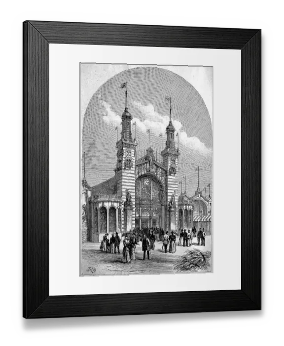 Framed Print : Main entrance of the international exhibition around 1890 in Edinburgh Scotland