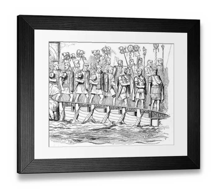Framed Print : River crossing of a Roman legion
