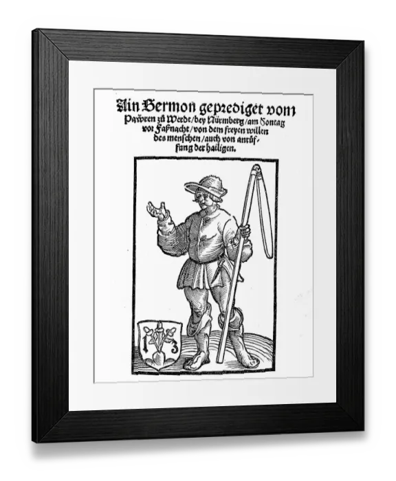 Framed Print : Title of a sermon by the peasants in Woehrd Framed Print : Title of a sermon by the peasants in Woehrd