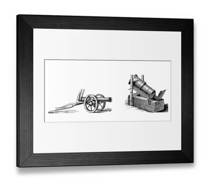 Framed Print : Bombarde, powder guns in the late Middle Ages Framed Print : Bombarde, powder guns in the late Middle Ages
