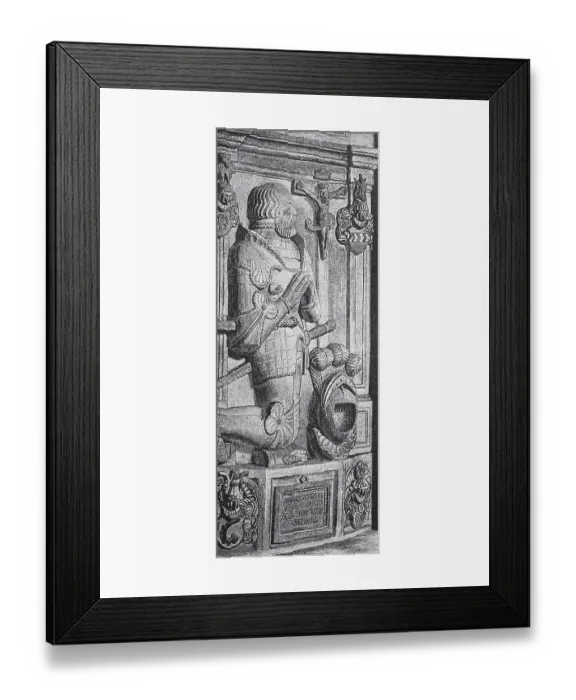 Framed Print : Goetz von Berlichingen relief on his gravestone in Schoenthal Monastery Framed Print : Goetz von Berlichingen relief on his gravestone in Schoenthal Monastery