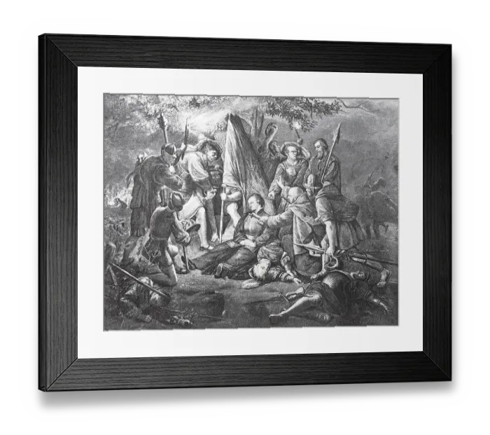 Framed Print : The Death of Huldrych Ulrich Zwingli after the Battle of Kappel Framed Print : The Death of Huldrych Ulrich Zwingli after the Battle of Kappel