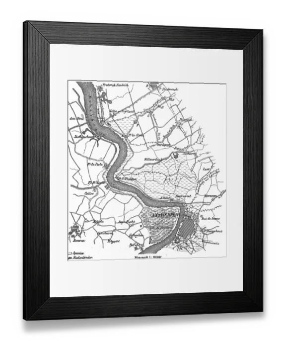 Framed Print : Plan of the siege of Antwerp by troops of the Spanish King Philip II
