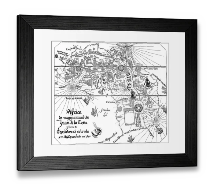 Framed Print : Historical map of Africa after Juan de la Cosa