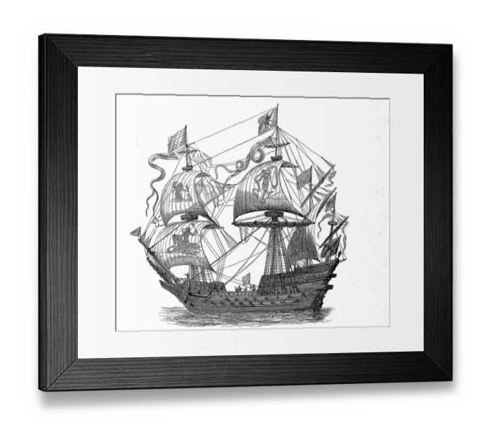 Framed Print : Galione of the Armada of Spain c Framed Print : Galione of the Armada of Spain c