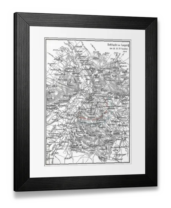 Framed Print : Battle plan of the Battle of Leipzig Framed Print : Battle plan of the Battle of Leipzig