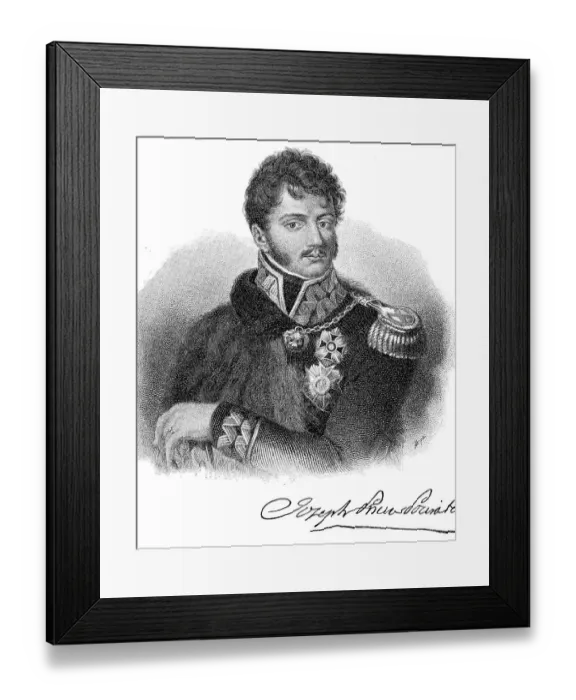 Framed Print : Jozef Michal Poniatowski, July silver hake (1814)