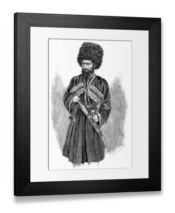 Framed Print : A murid from Shamyl, Caucasus, in Sufism the term for a novice or adept who has decided to follow the mystical path