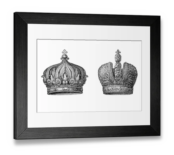 Framed Print : Imperial Crown of Napoleon I and a Russian Imperial Crown Framed Print : Imperial Crown of Napoleon I and a Russian Imperial Crown