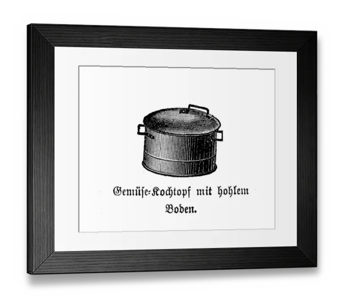 Framed Print : Vegetable Cooking Pot with Hollow Bottom