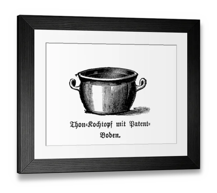 Framed Print : Clay cooking pot with patent bottom