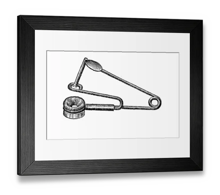 Framed Print : Cherry corer, historical kitchen utensils
