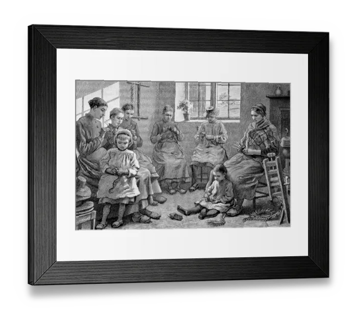 Framed Print : Straw weaving, weaving with straw