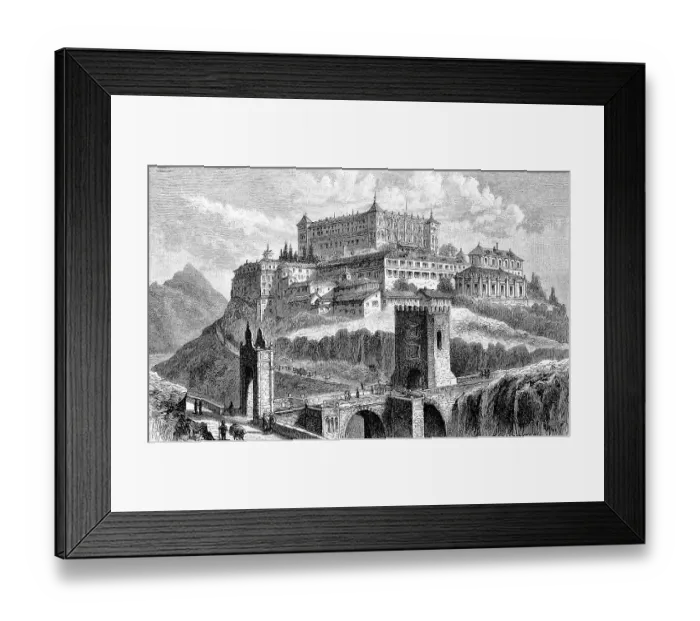 Framed Print : View of Toledo c. 1870, Spain, digitally restored reproduction of a 19th century original