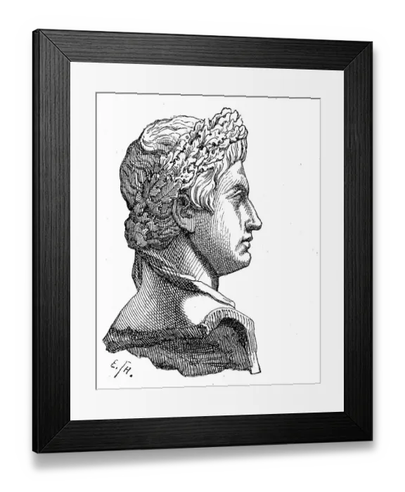 Framed Print : Octavianus Augustus, 63 BC 14 AD the founder of the Roman principality