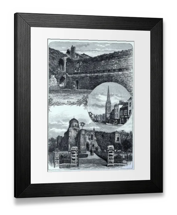 Framed Print : The Old Castle of Colchester and St Nicholas Church