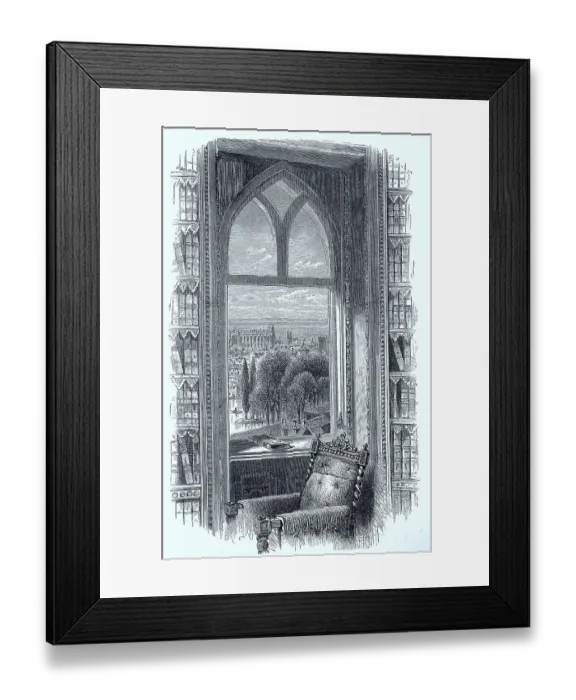 Framed Print : View of the town from the library room at Windsor Castle