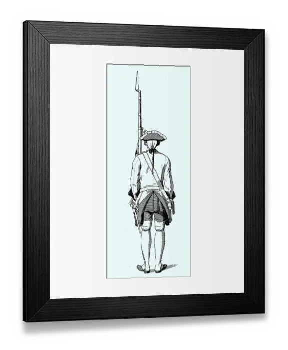 Framed Print : French soldier from 1767, plait