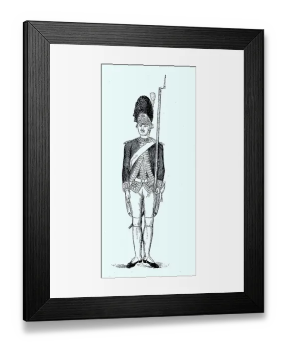 Framed Print : French Grenadier with bearskin cap