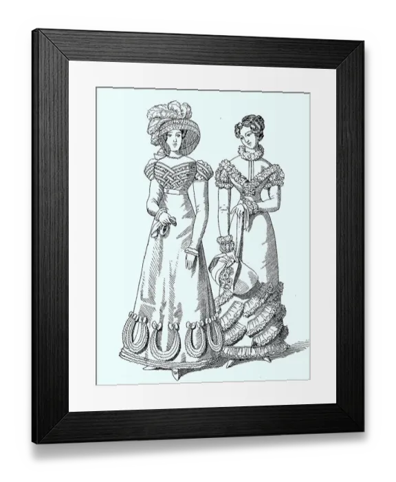 Framed Print : Ladies fashion in 1821, Germany