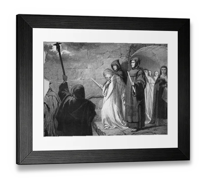 Framed Print : Immurement of a nun, Special case of being buried alive Framed Print : Immurement of a nun, Special case of being buried alive