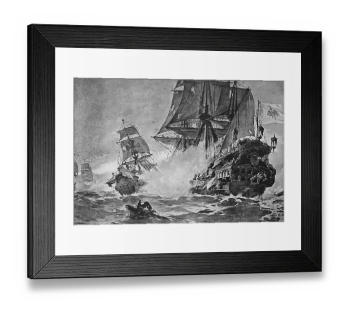 Framed Print : The Brandenburgers attack the Spanish treasure fleet Framed Print : The Brandenburgers attack the Spanish treasure fleet