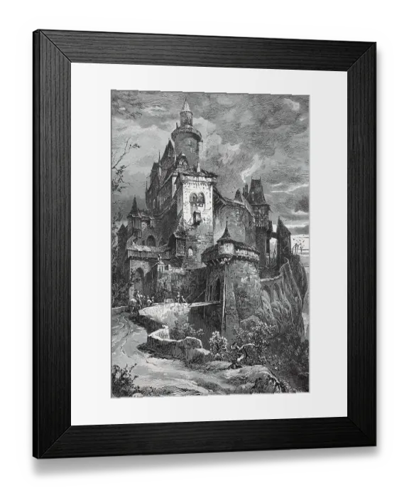 Framed Print : Medieval ideal of a knight's castle