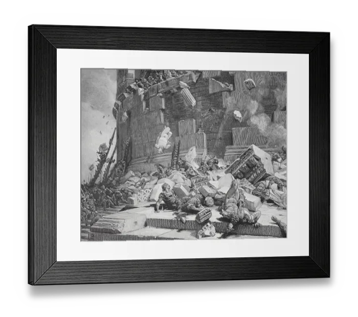 Framed Print : Ostrogoths with King Bitiges attack Rome in 537