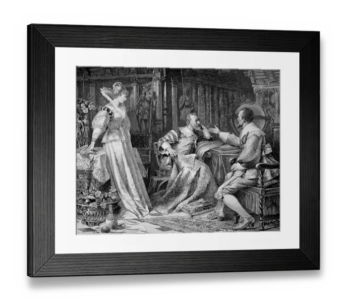 Framed Print : Wallenstein's courtship of Isabella von Harrach
