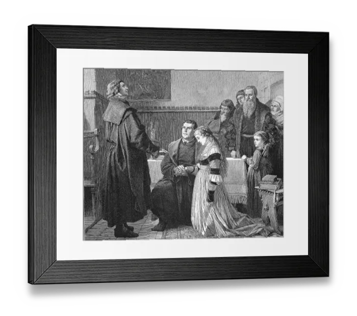 Framed Print : Martin Luther, his wedding. Marriage to Katharina von Bora