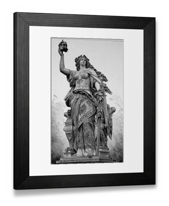 Framed Print : The Niederwald Monument is a monument in the Niederwald Landscape Park near Ruedesheim am Rhein in Hesse