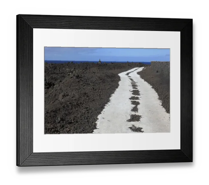 Framed Print : Salt path, path made of salt in the Fuencaliente salt flats at Punta de Fuencaliente