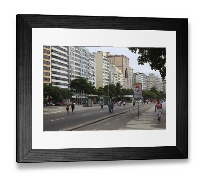 Framed Print : The Avenida Atlantica at Copacobana