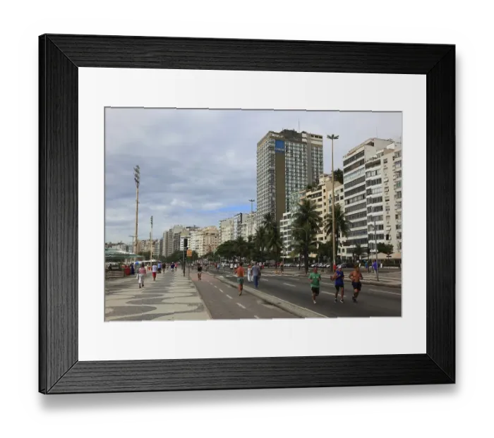 Framed Print : The Avenida Atlantica at Copacobana