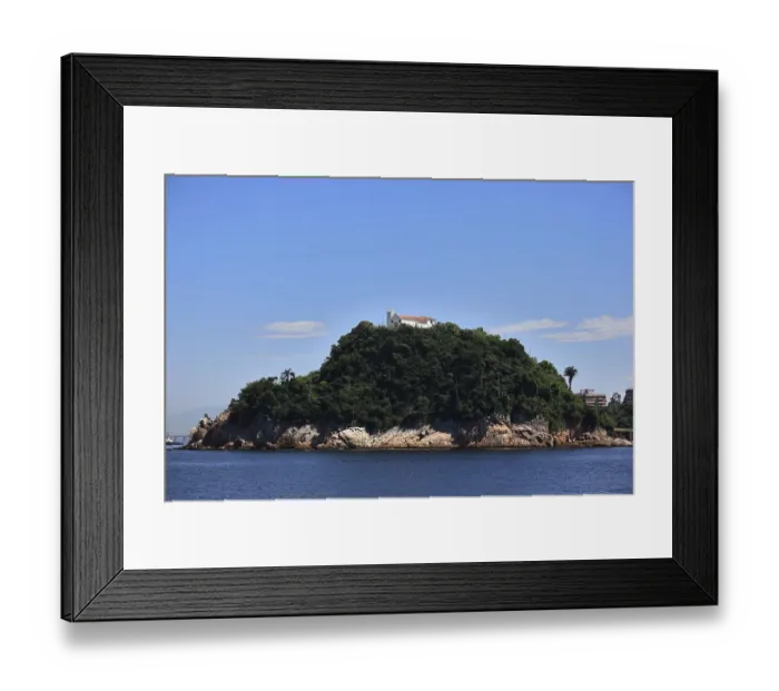 Framed Print : Monastery island off Niteroi, Rio de Janeiro