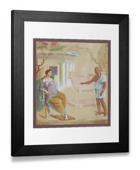 Framed Print : Dedale and Pasiphae, Pasiphae, the daughter of the sun god Helios Framed Print : Dedale and Pasiphae, Pasiphae, the daughter of the sun god Helios