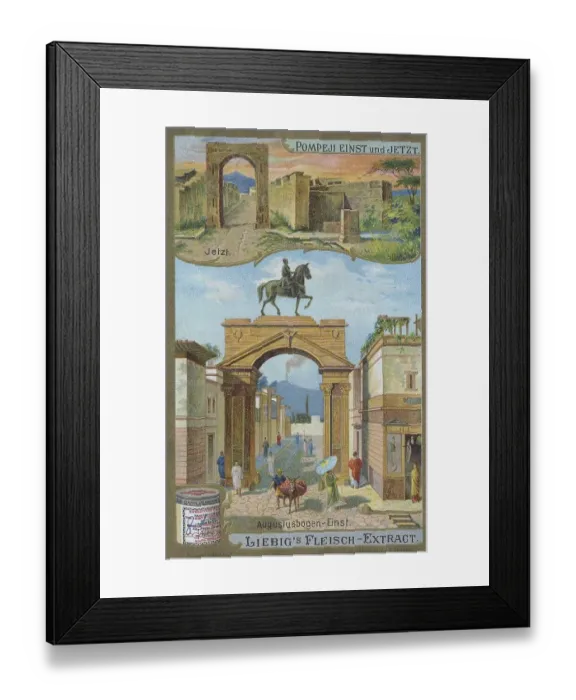 Framed Print : Picture series Pompeii once and in 1900
