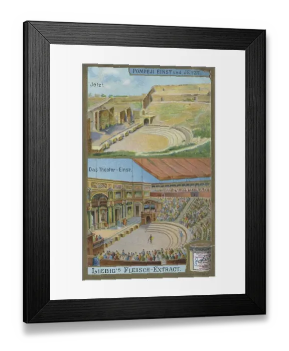 Framed Print : Picture series Pompeii once and in 1900