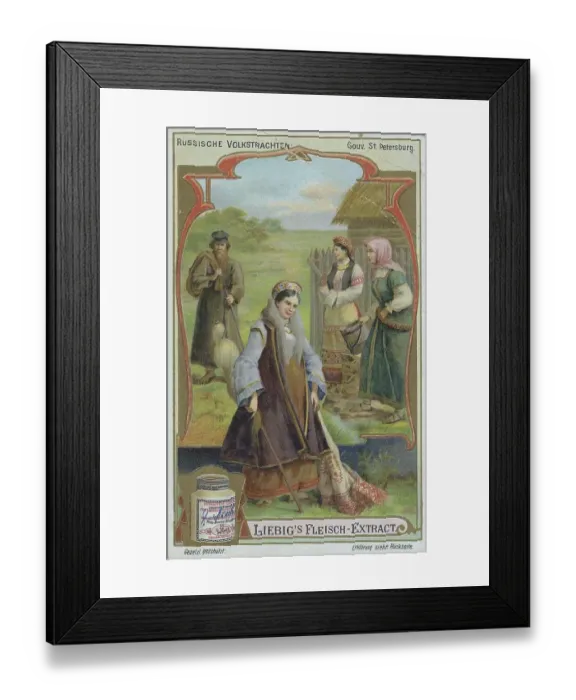 Framed Print : Picture series folk costumes from Russia