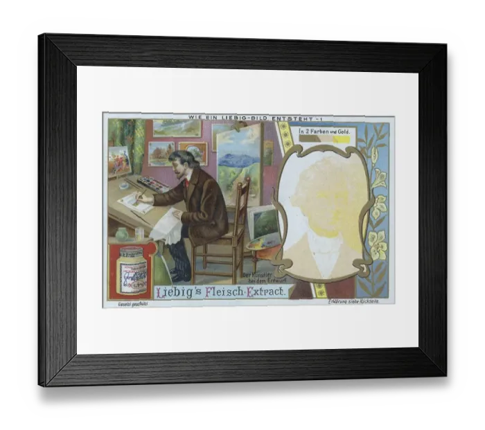 Framed Print : Picture series How a Liebig picture is created