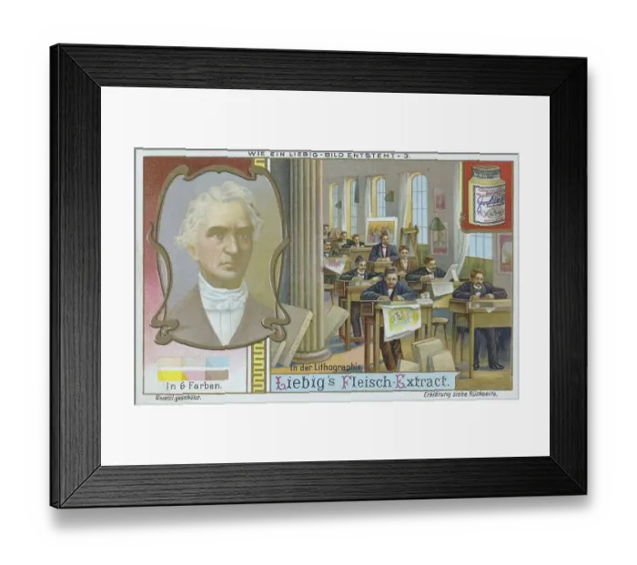 Framed Print : Picture series How a Liebig picture is created