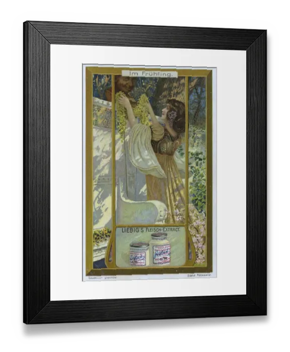 Framed Print : Picture series In Spring, Young Woman with Flowers