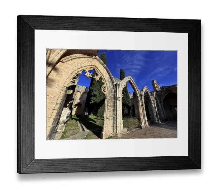 Framed Print : Bellapais Abbey, Beylerbeyi, parts of a Gothic monastery ruin