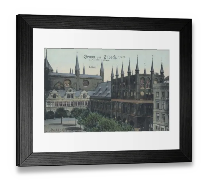 Framed Print : Luebeck, Town Hall, Schleswig-Holstein