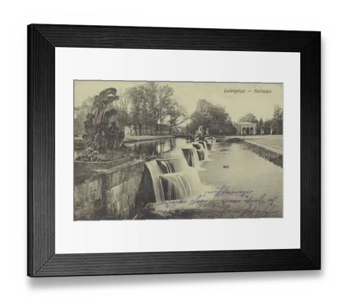 Framed Print : Cascades in Ludwigslust, county Ludwigslust-Parchim in Mecklenburg-Western Pomerania