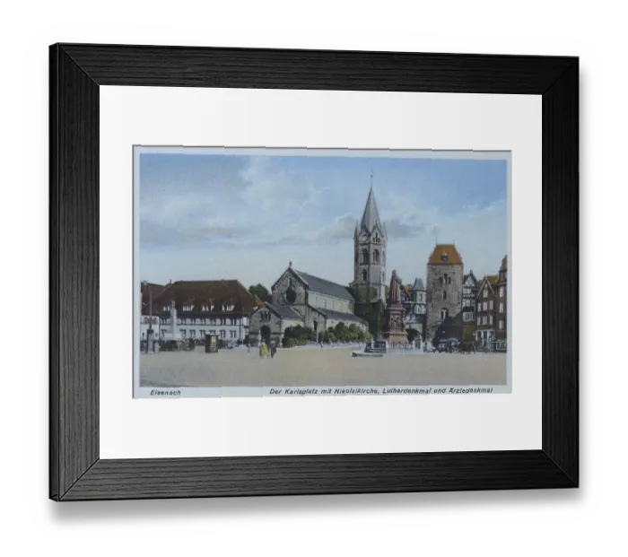 Framed Print : Nicolai Church, Luther Monument and Doctors Monument in Eisenach