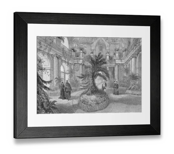 Framed Print : Emperor Frederick Accompanied by the Empress in the Orangery of Charlottenburg